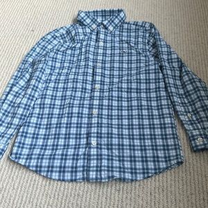 Vineyard Vines Boy plaid performance button down size 7